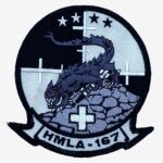 HMLA-167 Warriors Squadron Patch (Black) – With Hook and Loop