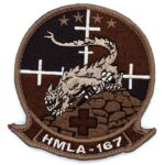 HMLA-167 Warriors Squadron Patch (Tan) – With Hook and Loop