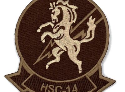 HSC-14 Chargers Squadron Patch (Tan) – With Hook and Loop,4.25″