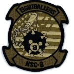 HSC-8 Eightballers Squadron Patch US Flag (Green) – With Hook and Loop,4.25″