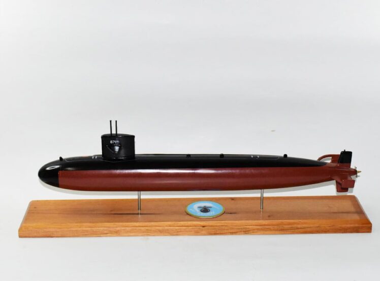 USS Narwhal (SSN-671) Submarine Model, Mahogany, 20"