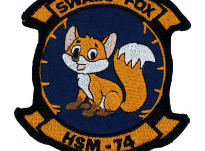 HSM-74 Swamp Fox Baby Fox Patch – With Hook and Loop, 4″