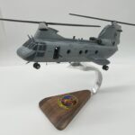 HMM-268 Red Dragons CH-46 Grey Phog, 1/38 (14") Scale, Mahogany Model