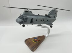 HMM-268 Red Dragons CH-46 Grey Phog, 1/38 (14") Scale, Mahogany Model