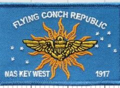 NAS Key West Conch Republic Flag Patch – With Hook and Loop, Aviator Wings