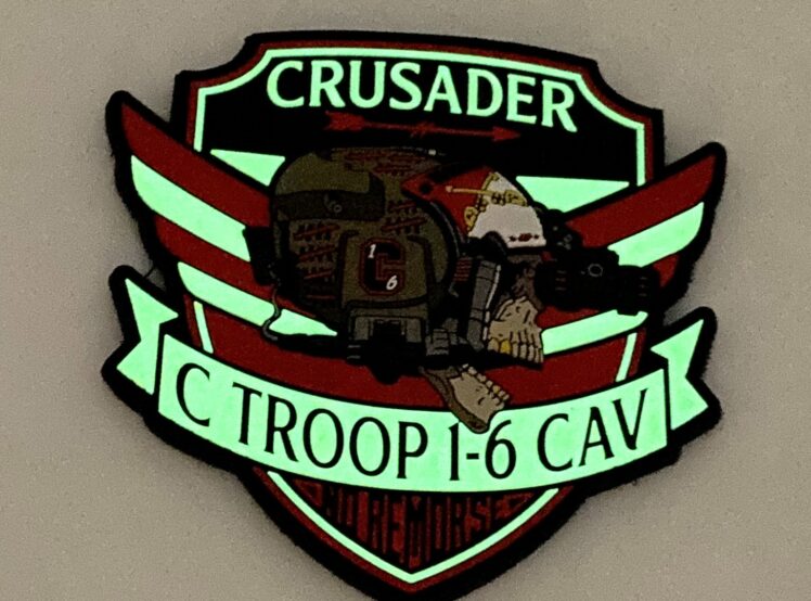1-6 Cavalry Crusader PVC Glow Patch - With Hook and Loop