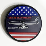 Sikorsky CH-53D Sea Stallion Flag Shoulder Patch, PVC, Glow In Dark, 3"with Hook and Loop