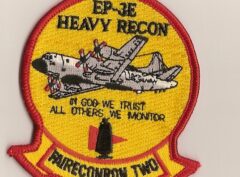 VQ-2 Sandeman, EP-3 Heavy Recon,  In God We Trust, 4 inches, Patch- Sew On