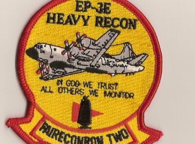 VQ-2 Sandeman, EP-3 Heavy Recon,  In God We Trust, 4 inches, Patch-Hook and Loop